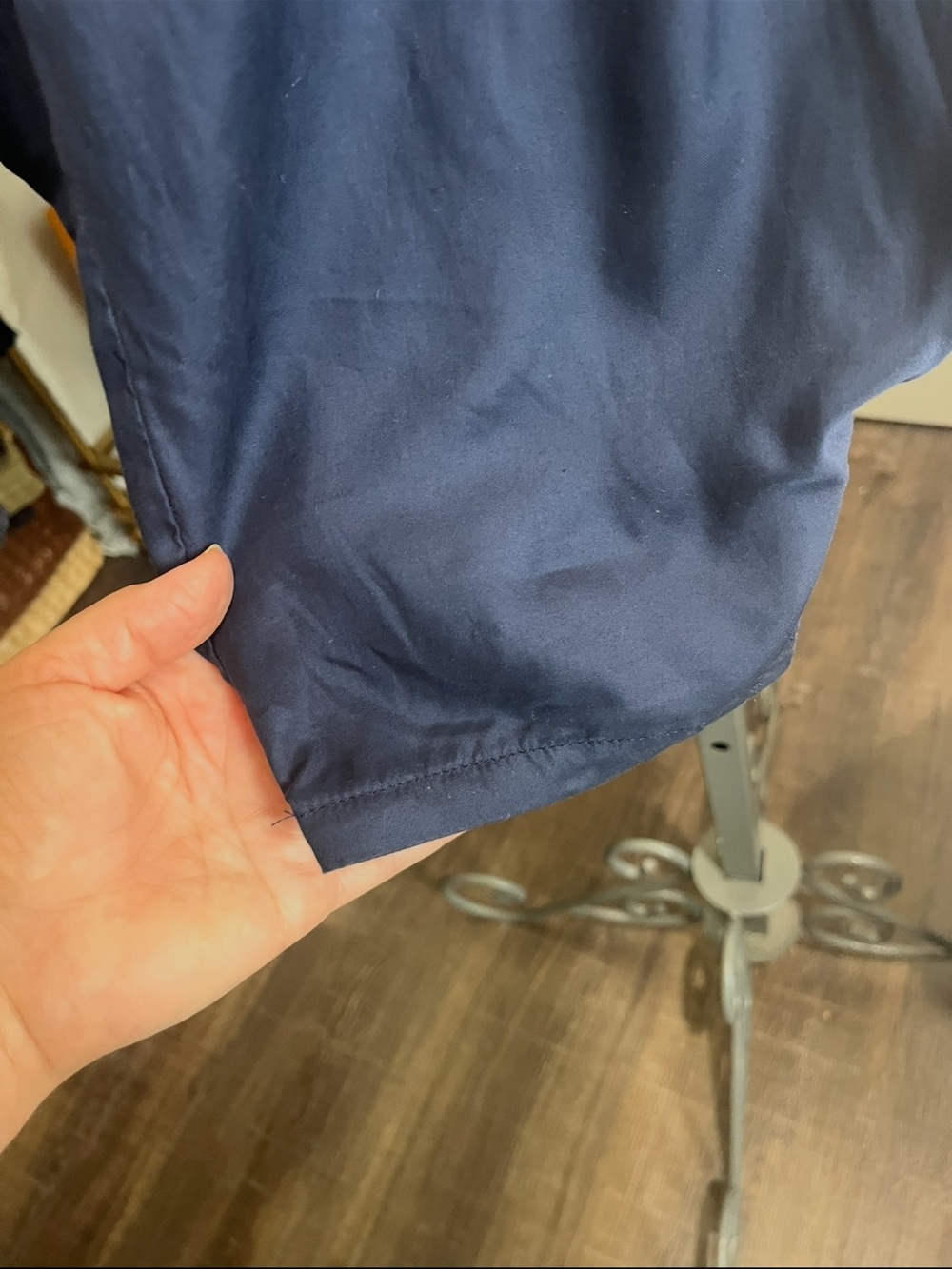 Anthropologie Navy Blue Pleated Wide leg Balloon flowy Jogger Pants Size US 6 - Picture 7 of 16